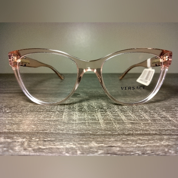 (SOLD!!!) Versace Pink Clear Women's Glasses (Brand New) - Picture 1 of 5